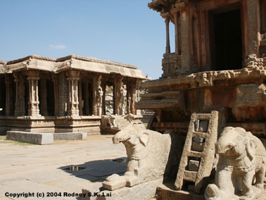 Stone Chariot at Vitala Temple in Vijayanagar Ruins