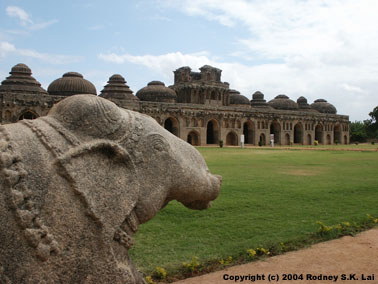 Elephant Stables at Royal Center in Vijayanagar Ruins
