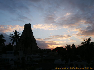 Sunset over the Virupaksha Temple