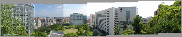 View of Tenjin  Central Park from ACROS Building