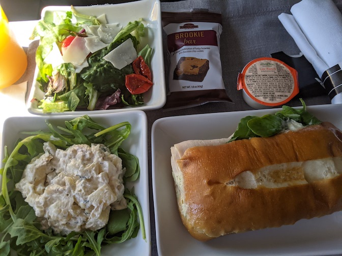 American Airlines Business Class Meal