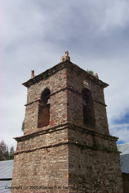 Bell tower on Isla Amantani