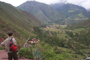 James admires the Sacred Valley