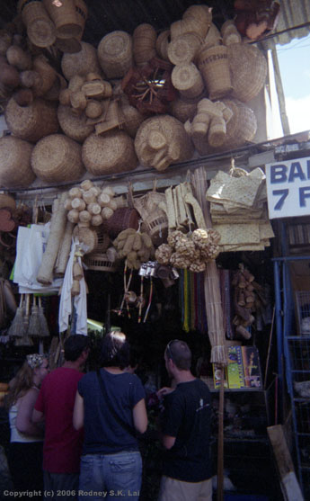 Toni, Alan, Michaela, and Andrew shopping at the Sao Joaquim voodoo market
